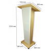 Wooden lectern with satinised front panel Pollux - oak colour