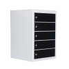 Compact charging locker BR5KLDESK Black for 15 mobile devices - USB & power outlet - key locks